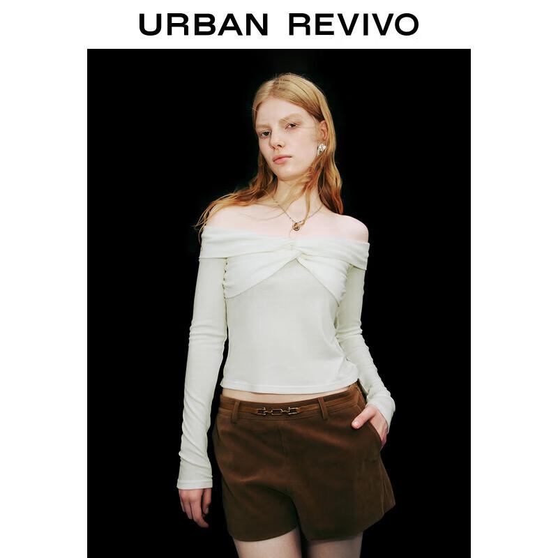 UR Women s Twisted Pleated V-Neck Slim Long Sleeve T-Shirt XL