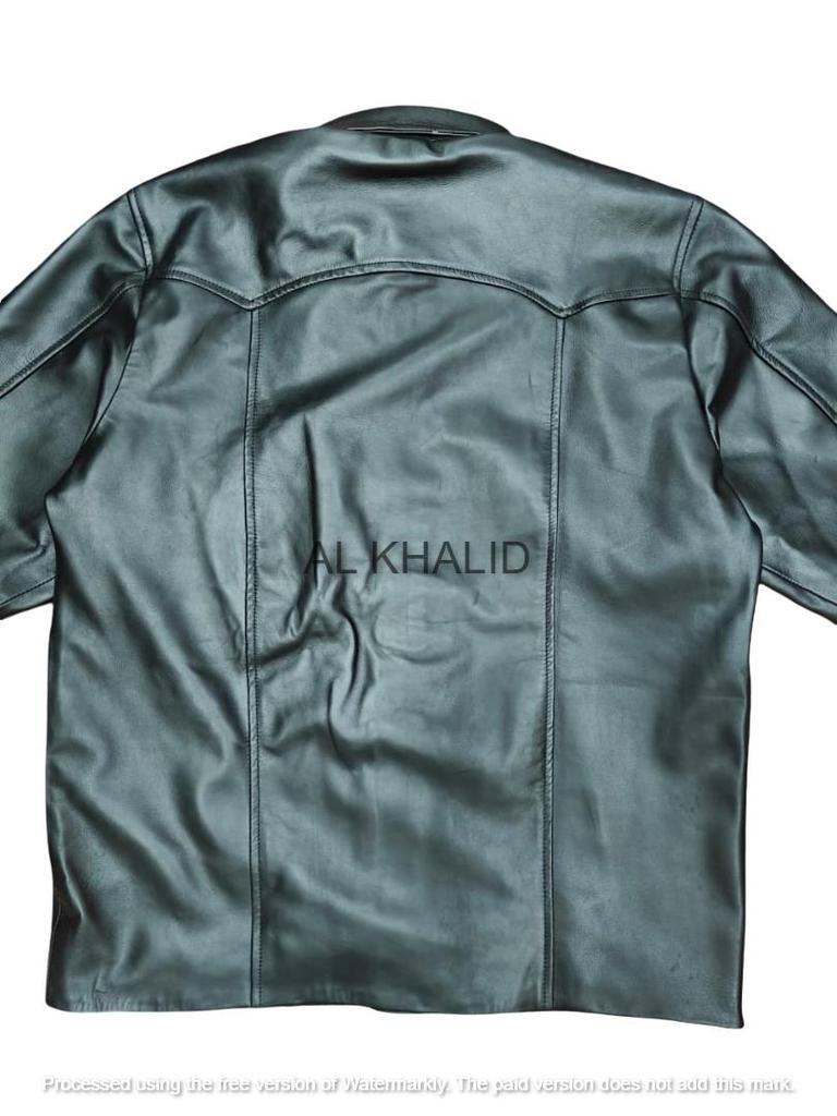 AL KHALID Real New Men's Black Leather Shirt Real Lambskin Causal Fashion Wear Shirt