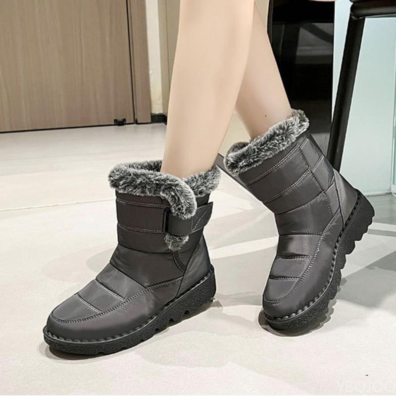 Magasszárú női hócsizma télre vastag meleg nagy méret csúszásgátló kopásálló egyszerű kényelmes pamutcsizma