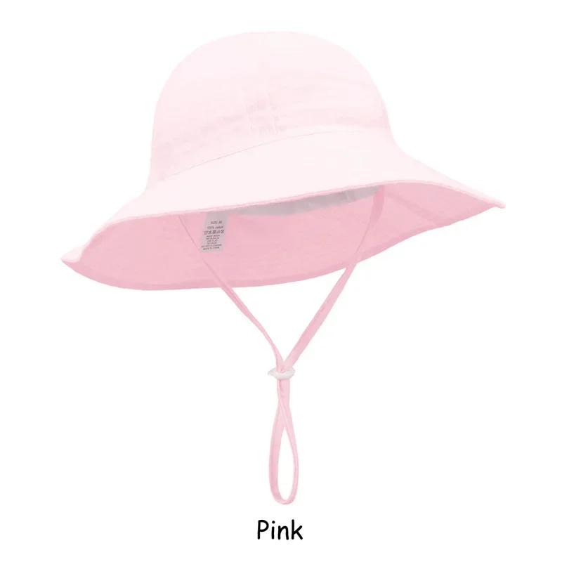 Adjustable Baby Summer Hat Muslin Children Panama Cap for Girls Boys 100% Cotton Kids Bucket Hat Outdoor Beach Infant Cap 1-3Y