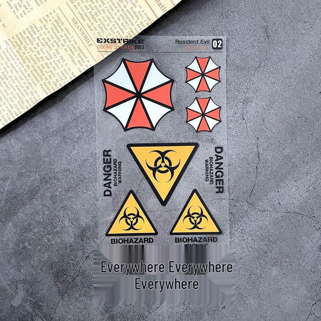 Наклейка на мотоцикл/автомобіль Resident Evil Umbrella: Водонепроникна та міцна наклейка