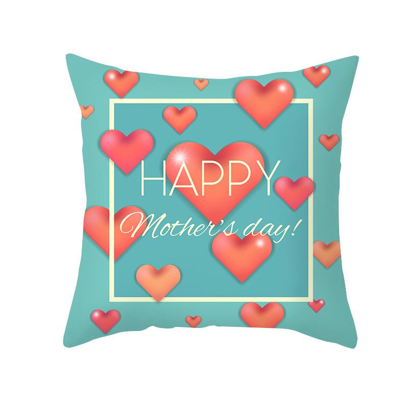 New Mother's Day Printed Pillow Cover Peach Skin Home Sofa Decoration Pillow Bedroom Cushion Pillow Cover