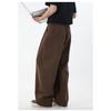 Heren Katoenen Casual Broek Losse Rechte Pijp Dubbele Plooizakken