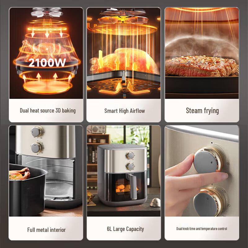Supor 6L Multi-functional Air Fryer CN Plug (adapter Included)