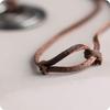Richapex Double Ring Necklace with Eagle Long Leather Perfect Day Authentic Leather Ring and Unisex Long Eyeglass Holder Men's Design, Cord, Father's