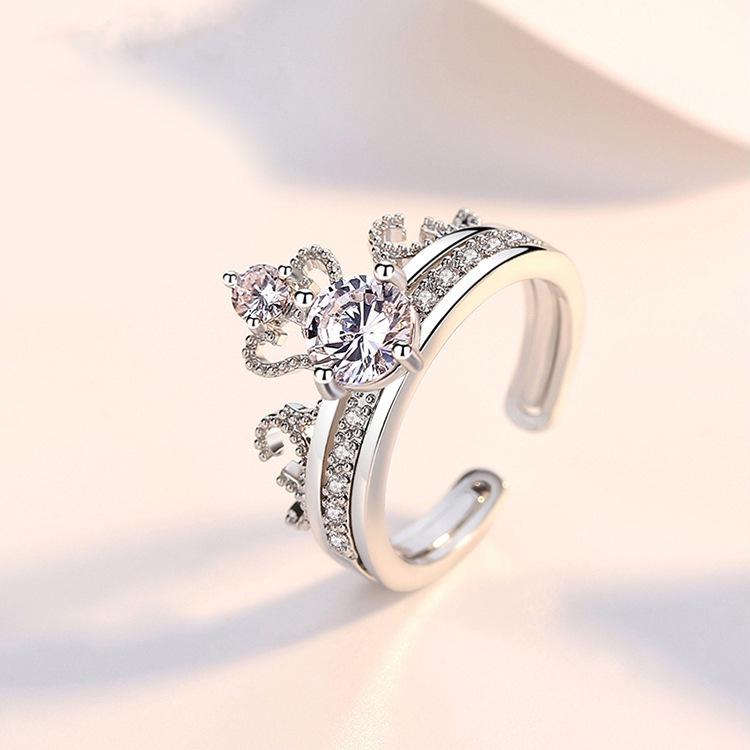 

Японско-корейское двухслойное кольцо с коронной проекцией: Съемный бриллиант открытого типа для женщин