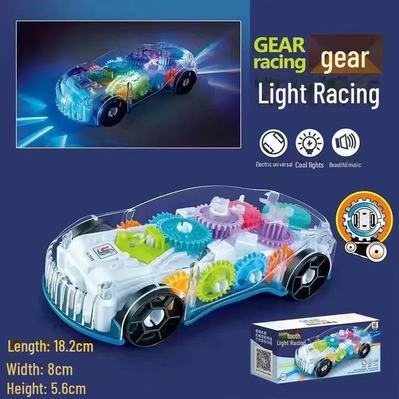 

Детская электрическая прозрачная игрушечная машинка с подсветкой и музыкой No battery