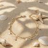 Double-layer butterfly metal cold wind anklet women's niche design sense gold chain foot chain tide
