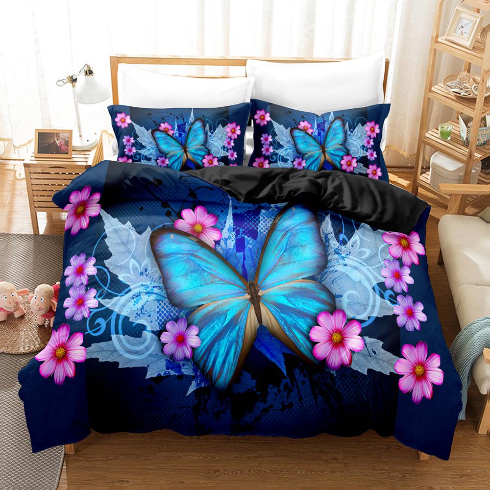 3D NEW Butterfly Bedding Sets Duvet Cover Set With Pillowcase Twin Full Queen King Bedclothes Bed Linen