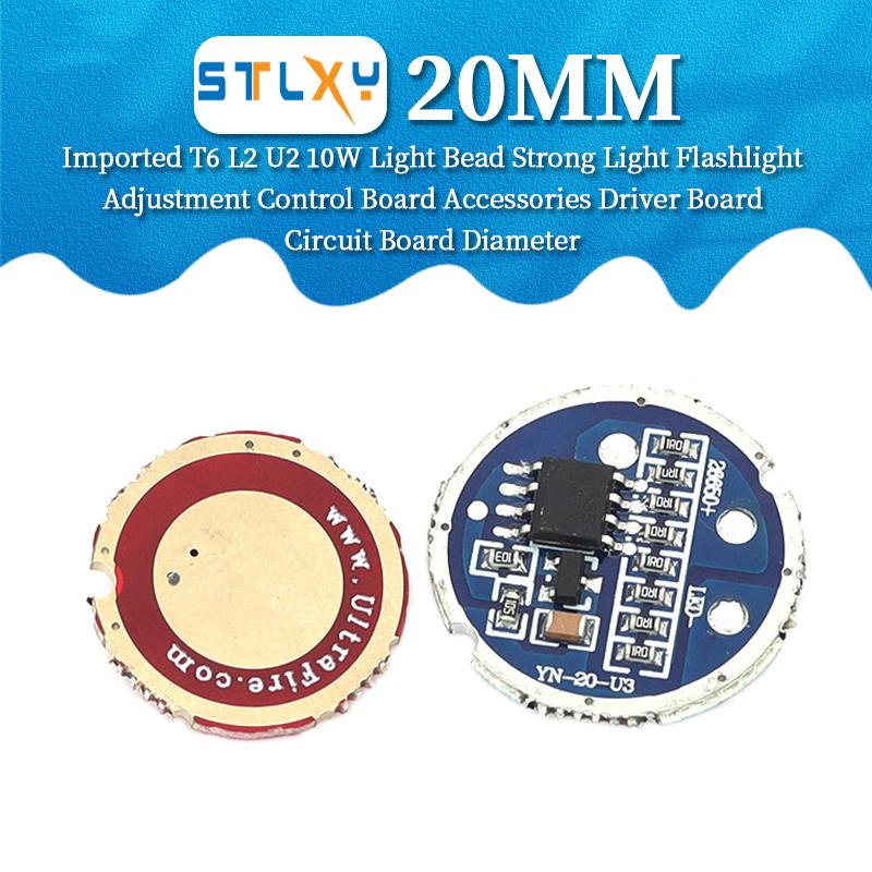 10W T6 L2 U2 LED Flashlight Driver Module 17MM 20MM Red & Blue PCB Dimmable Torch Constant Current Control
