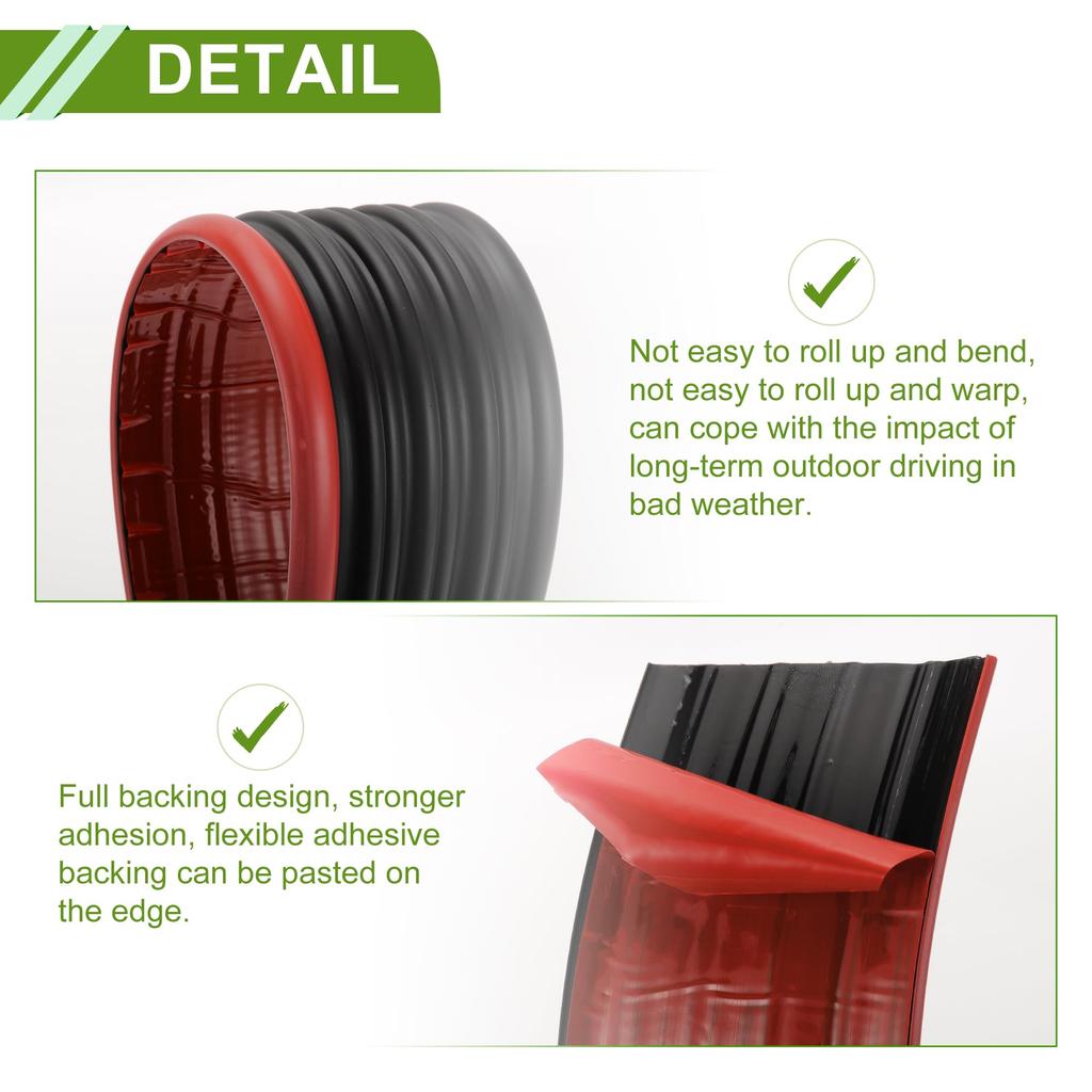 HOPESPANNER Universal X Car Side Skirt Adjustable Side Edge Guard 1 13' 3.74" Protector, PVC, Piece, Black/Red