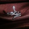 Delicate Twine Snake Women Ring Silver Color Micro Paved Stone Funny Dancing Party Cool Daily Accessories New Fashion
