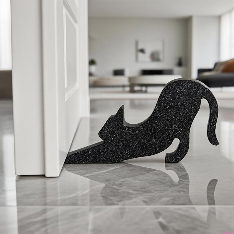 Creative Doorstop Door Bumper Cats Shaped Door Stop With NonSlip Base Perfect For Indoor Space