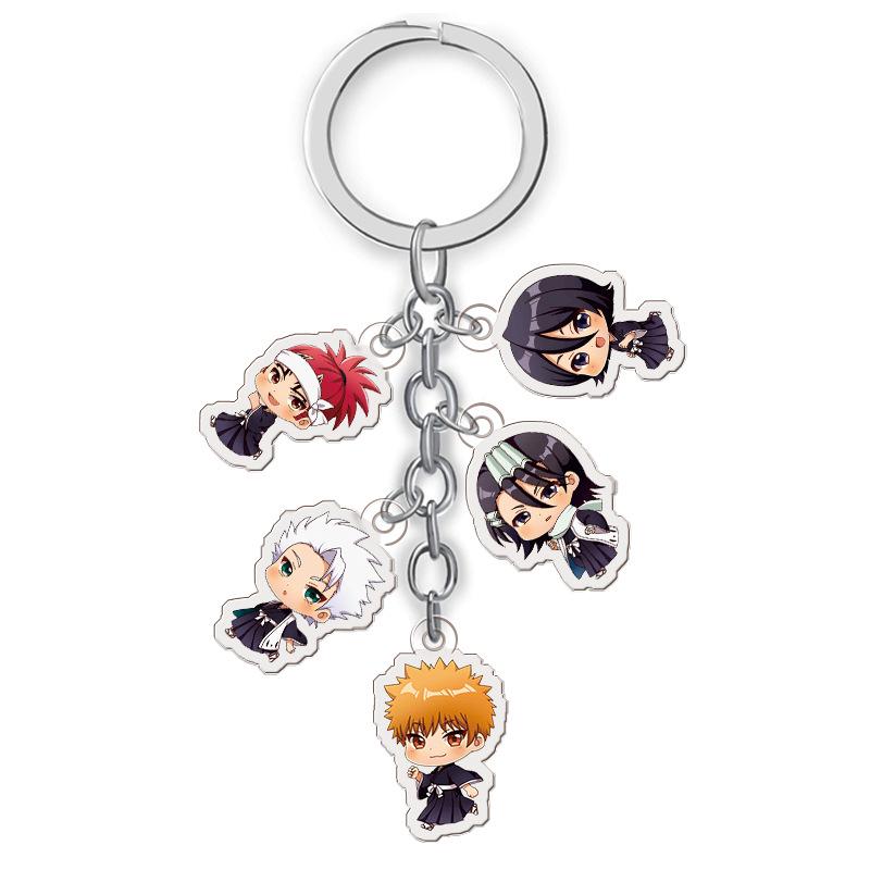 Bleach Anime Acrylic Keychain Set: 5 Cute Transparent Ornaments 27mm
