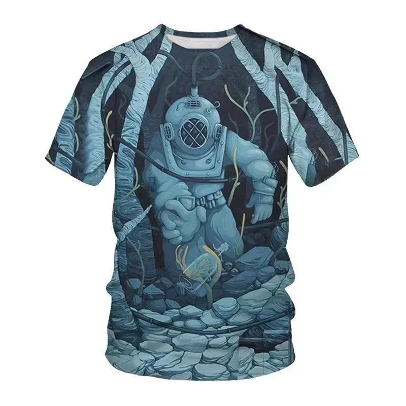 Hot Sale Popular New Summer Printed Cartoon Crocodile T-Shirt Handsome Fashion Digital Short Sleeve Casual Trend T-Shirt