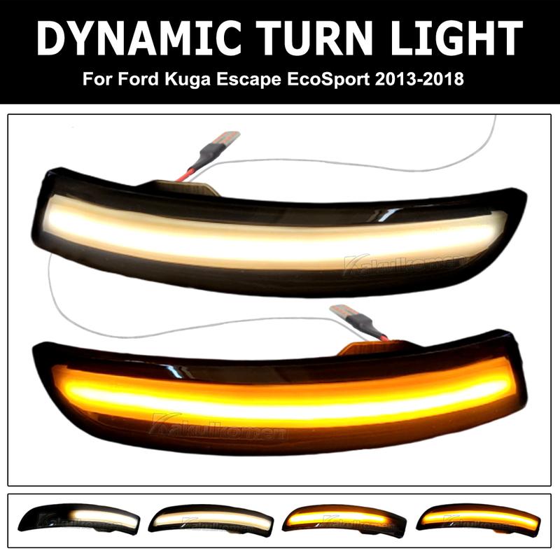 1Pair Flowing Dynamic Indicator Turn Signal Light LED Side Wing Mirror Blinker For Ford Kuga II DM2 Van Escape EcoSport 2013-19