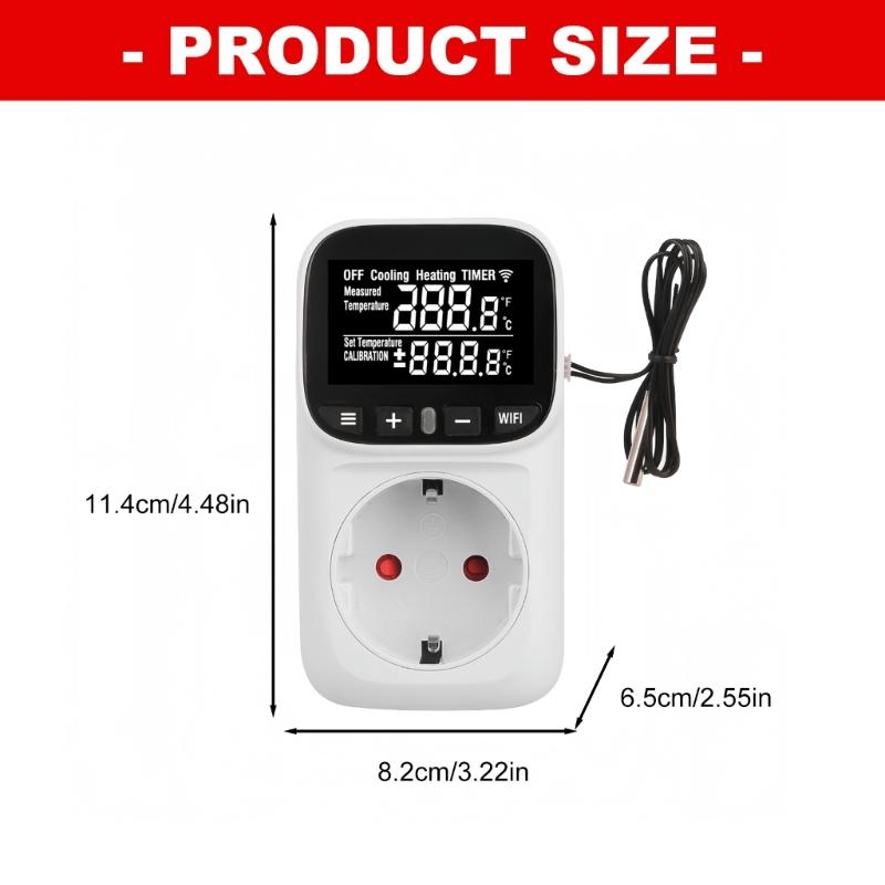 Digital Temperature Controllers Socket With Timer Switches -40℃ To 120℃ Adjustable Thermostat Socket Switches Enduring