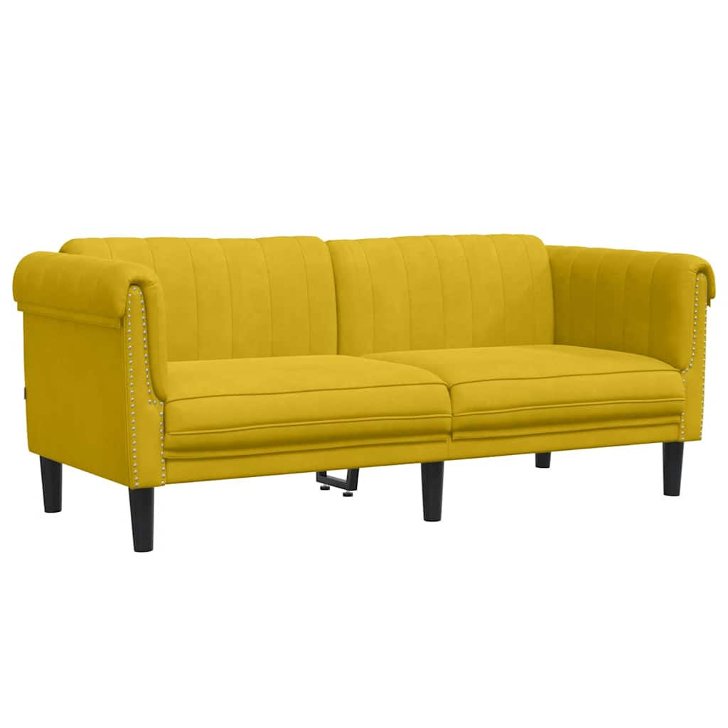 2 Seater Sofa Yellow Velvet