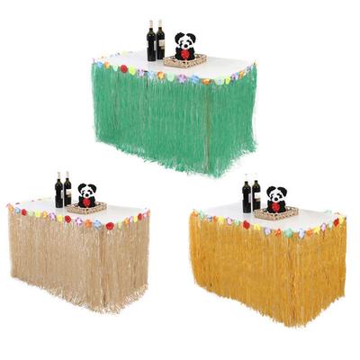 Hawaiian Hula Table Skirt Decor, Outdoor Party Tassel, 275cm X 75cm