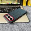 Magnetic Nylon Woven Phone Case For Honor 600 Pro 500 Pro Coque For Magsafe Wireless Charging Metal Buttons Matte Leather Cover