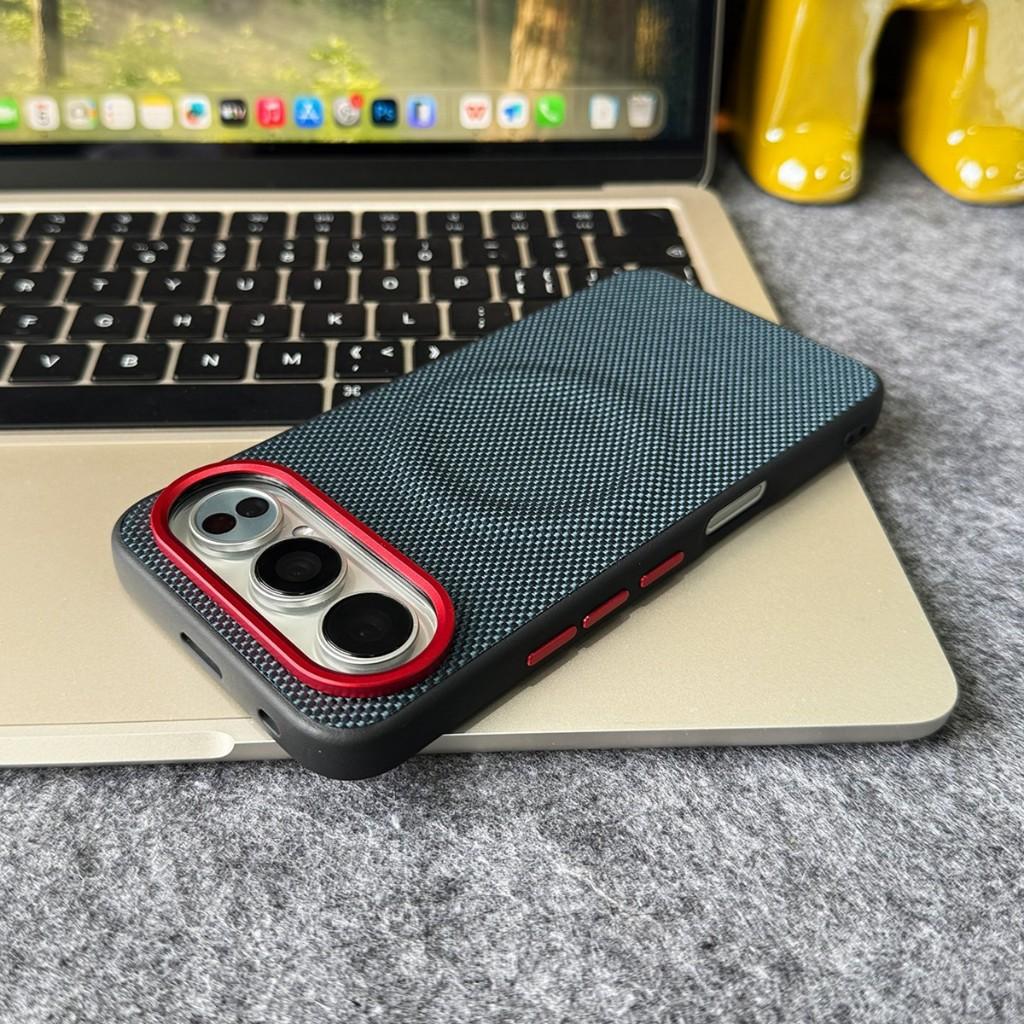 Magnetic Nylon Woven Phone Case For Honor 600 Pro 500 Pro Coque For Magsafe Wireless Charging Metal Buttons Matte Leather Cover