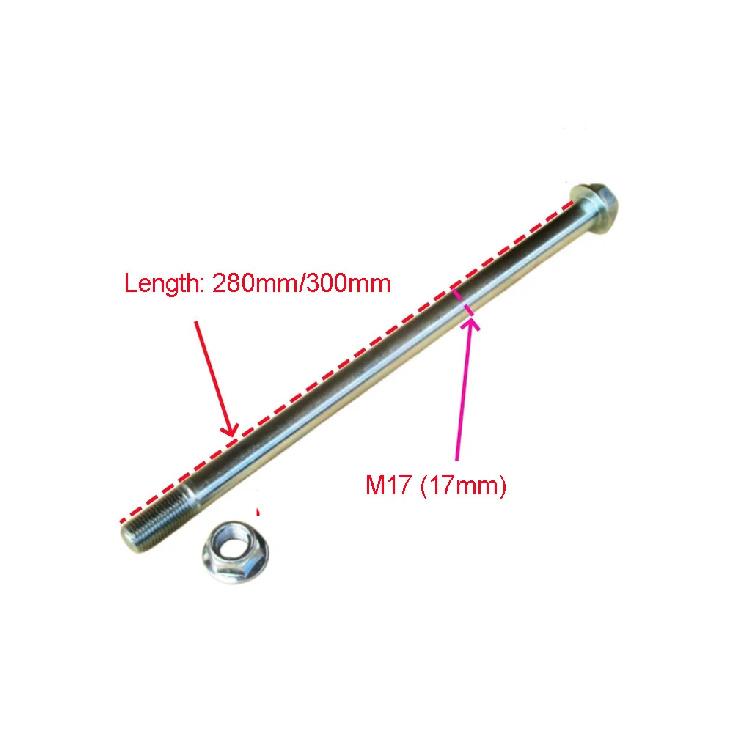 Motorcycle Wheel Axle M17 (16.7mm) 280mm/300mm for Honda Yamaha KTM Sym Loncin Motorbike Dirtbike Motocross Tricycle Hardware M17X280mm