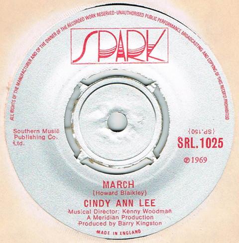 

7inch Record CINDY ANN LEE - March SRL1025 Spark 1969 UK Soul/Funk Used
