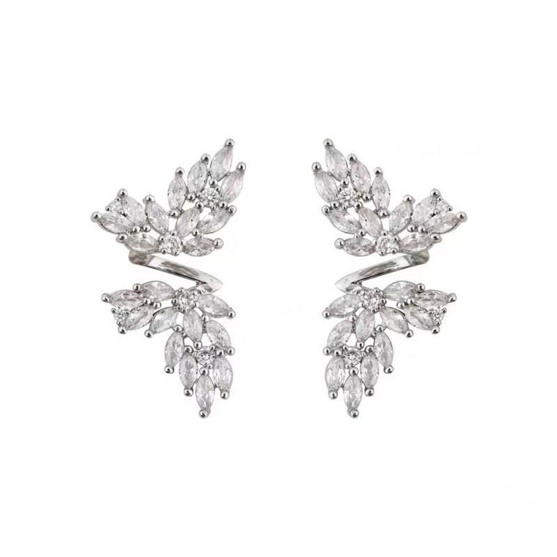 

Delicate Sterling Silver Filled CZ Stud Earrings for Women Lovely Zircon Butterfly Wing Earrings Fashion Party срібний