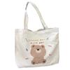 Large Capacity Tote Bag Women's New Trendy Cartoon Bear Printed Shopping Bag Shoulder Bag Canvas Bag