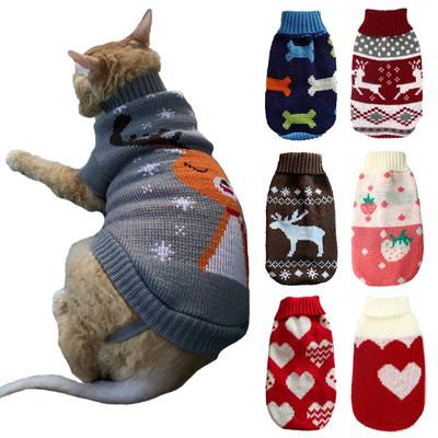 Köpek Kedi Kazak Kışlık Sıcak Küçük Köpekler İçin Köpek Kıyafetleri Yavru Evcil Hayvan Örgü Giysi Ragdoll Chihuahua Mont Fransız Bulldog Kazak