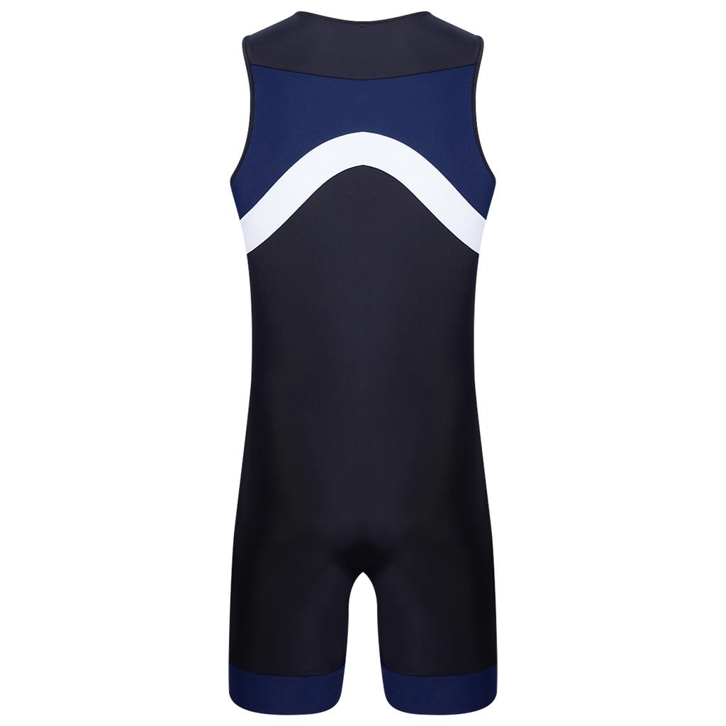 Body Deportivo de Color Contrastante sin Mangas con Cremallera Mono Deportivo Natación Surf Ciclismo
