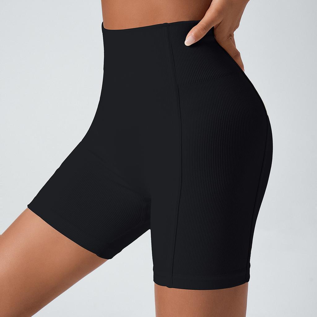 Sports shorts European and American yoga shorts peach hip lift high waist fitness pants tight running woman