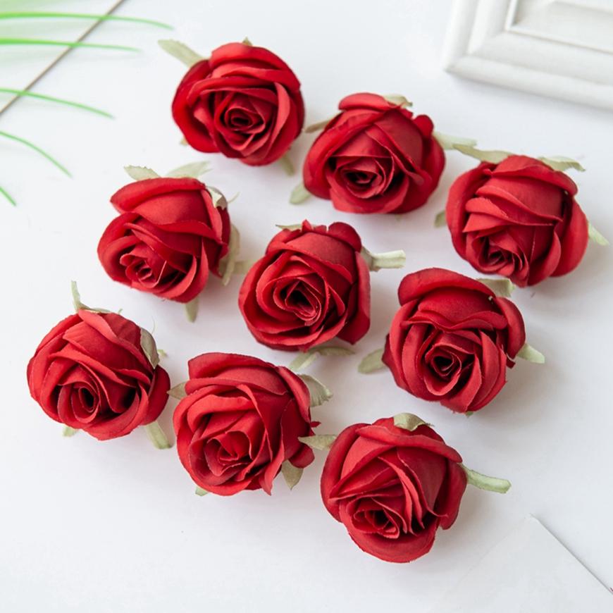 Artificial Flowers Silk Roses Heads Garland Accessories Home Table Wedding Festival Decoration Valentine's Day Clothes Ornaments