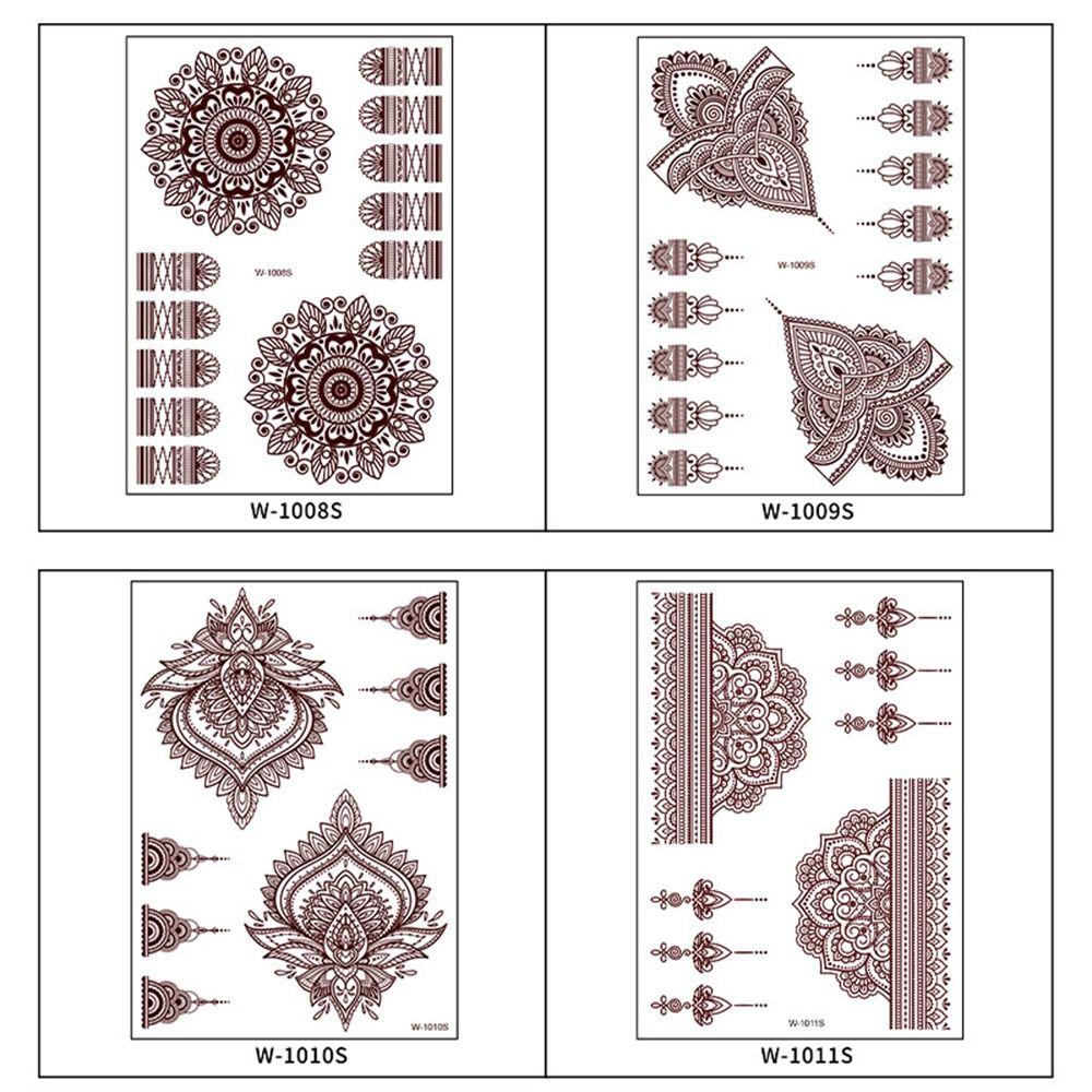 Water Transfer Decals Body Art Sticker Indian Lace Tattoo Henna Tattoo Stickers Temporary Tattoo
