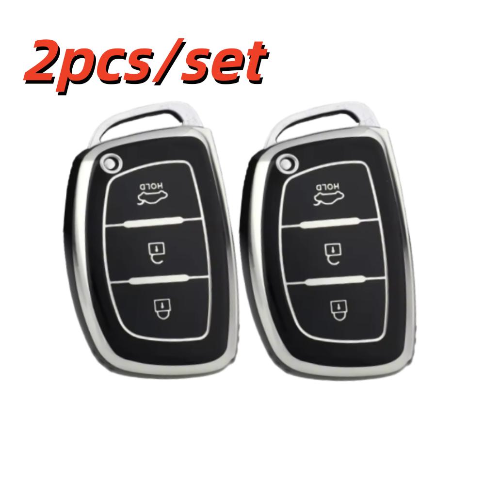2pcs Car Key Case Covers For HYUNDAI IX35 Tucson 2013 2014 2015 2016 Key FOB Covers