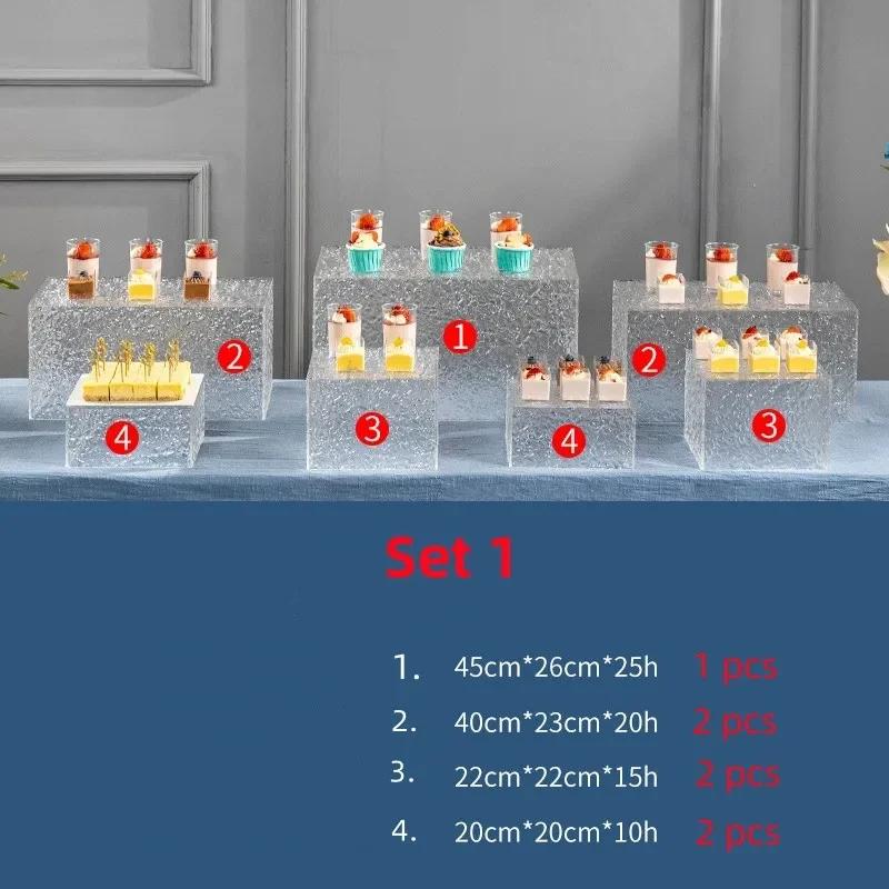 Acrylic Transparent  Dessert Rack Buffet Table Food Tray Rack Cake Tray Table Buffet Tea Break Stand Cake Display Dishes Plates