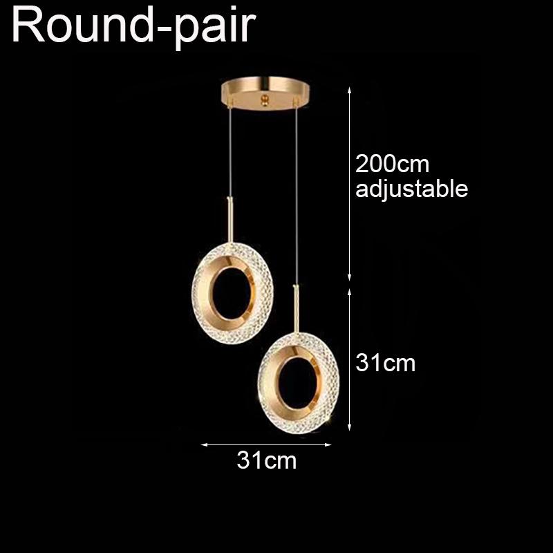 Lampă pandantiv LED cu cristal, rotundă/ovală, design creativ, iluminat modern pentru dormitor, sufragerie, hol, bar, balcon