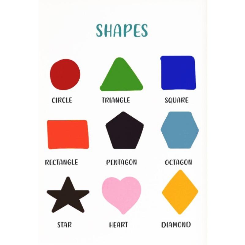 Alphabet Shapes Numbers Days Months Educational Minimalist Classroom Poster Canvas Painting Wall Pictures Home Kids Room Decor
