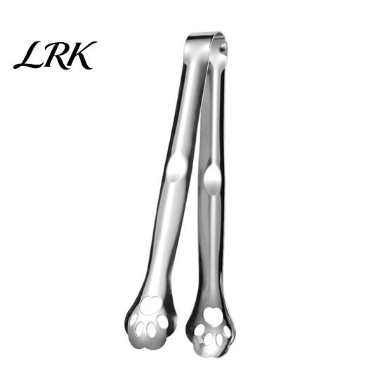 Kitchen Hollow Claw Tongs Stainless Steel Clip Tongs, Cat Paw Shape, Durable Utensils, Ergonomic Handle Heat Resistant Appetizer for Snacks