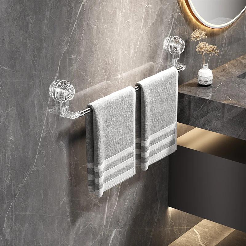 Настенная вешалка для полотенец на присоске без сверления одинарная выдвижная вешалка для полотенец самоклеящаяся полка для хранения аксессуары для кухни ванной