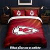 Kansas City Chiefs Design Bed Bedding Set 1 Duvet Cover + 2 Pillowcases Soft Breathable Household Bed Linens