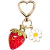 Cute Strawberry Keychain,Bag Charms,Kawaii Heart Flower Key chains Accessories Decor for Girls Purse Gifts