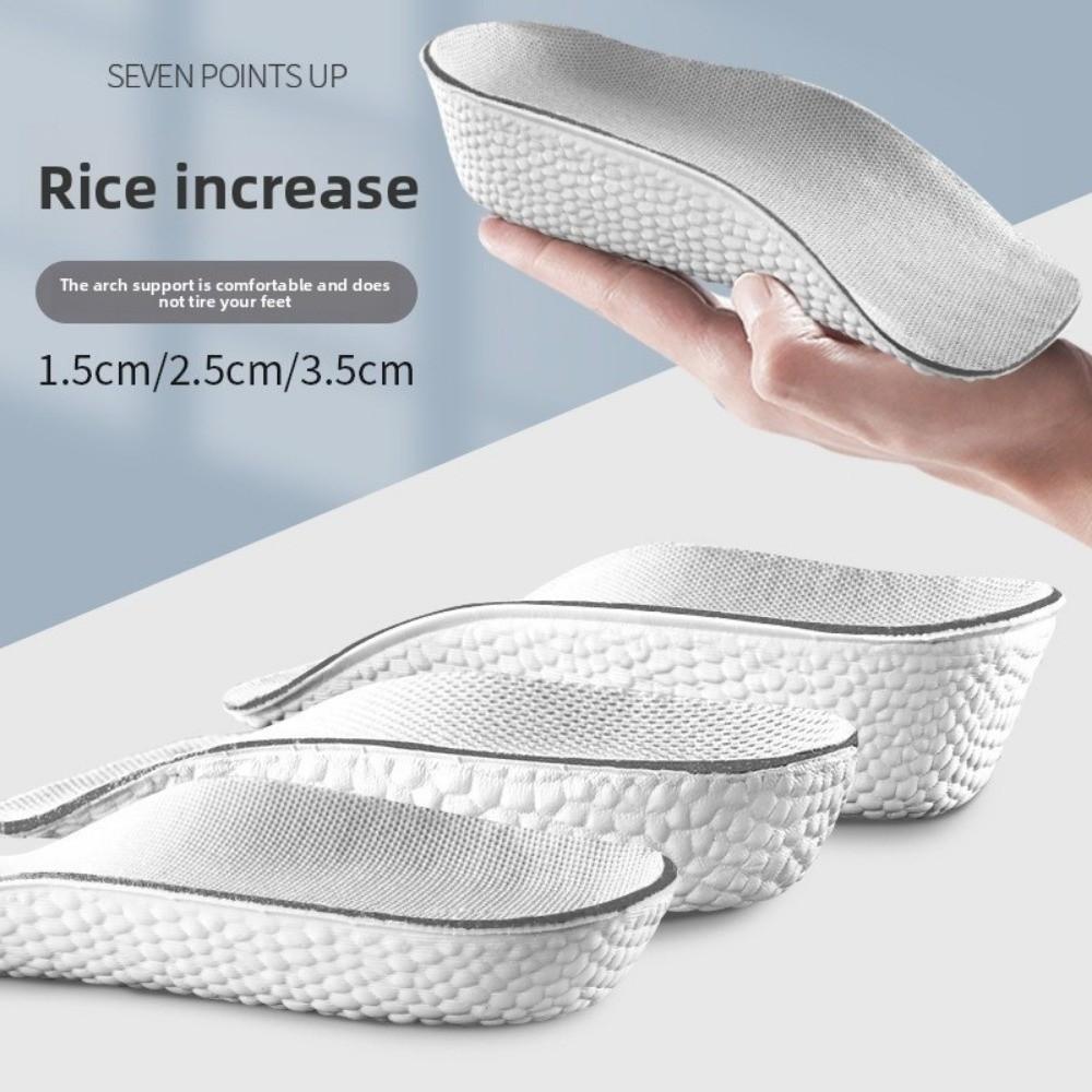 New EVA Height Increase Insoles Breathable Memory Foam 7 Points Lifts Shoe Pads Orthopedic Half Pads Arch Support