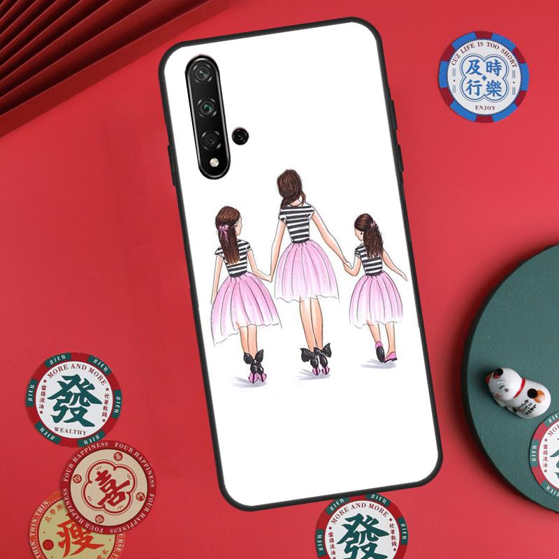 Black Brown Hair Baby Mom Girl Son For Huawei Nova Y73 Y72 Y61 Y91 Y90 Y70 Y60 12s 12i 11i 8i 9 10 SE P60 Pro P30 P40 Lite Case