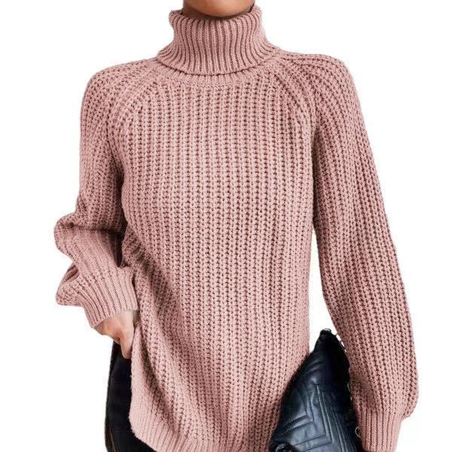 Fall Winter New Neck Warm Knit Sweater Long Sleeve Open Shoulder Soft Comfortable Women's Clothing