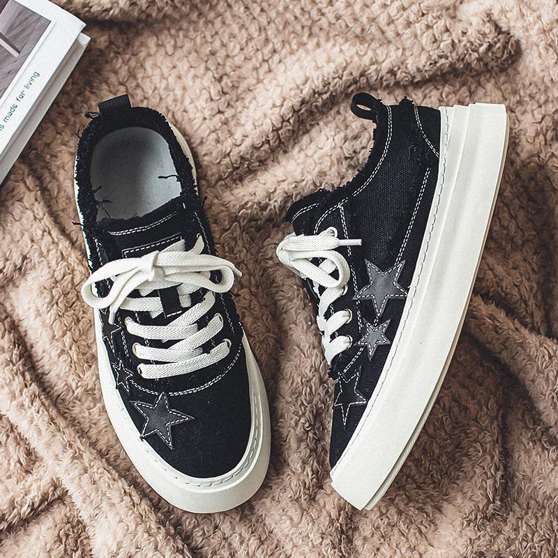 Summer New Star Canvas Shoes Men and Women Niche Original Design Couple Shoes Guochao High Street Lazy Little White Shoes