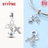 Copper Virgin Praying Hands Dangle Cross Pendant Beads Charm Fit Original Charms Bracelet Diy Fine Jewelryfor Women Gifts