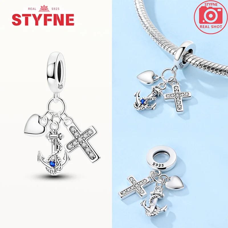 Copper Virgin Praying Hands Dangle Cross Pendant Beads Charm Fit Original Charms Bracelet Diy Fine Jewelryfor Women Gifts