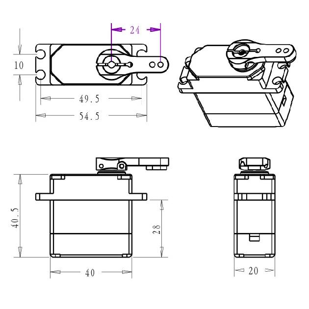 DSservo DS3345 45KG Aluminum Alloy Case IP67 Waterproof Core Digital Metal Gear Servos for 1/8 1/10 RC Crawler Car Boat Truck