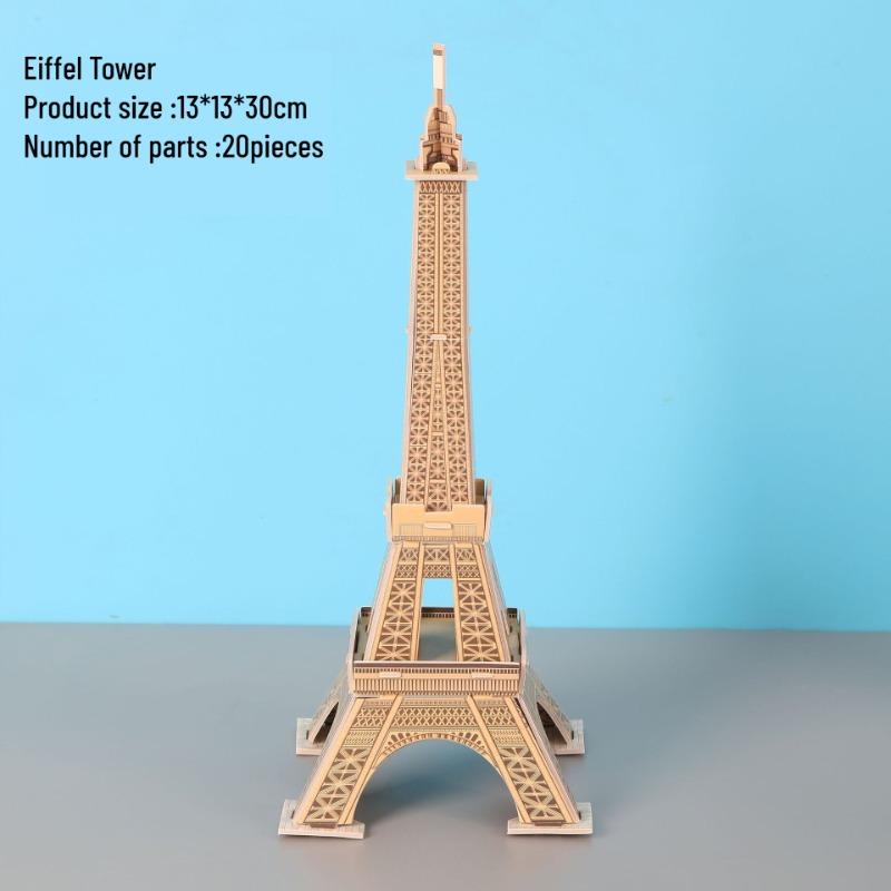 3D Puzzle World Famous Building Mosaic Model Children'S Educational Handmade Toy Eiffel Tower Paper Assembly  Educational Toys